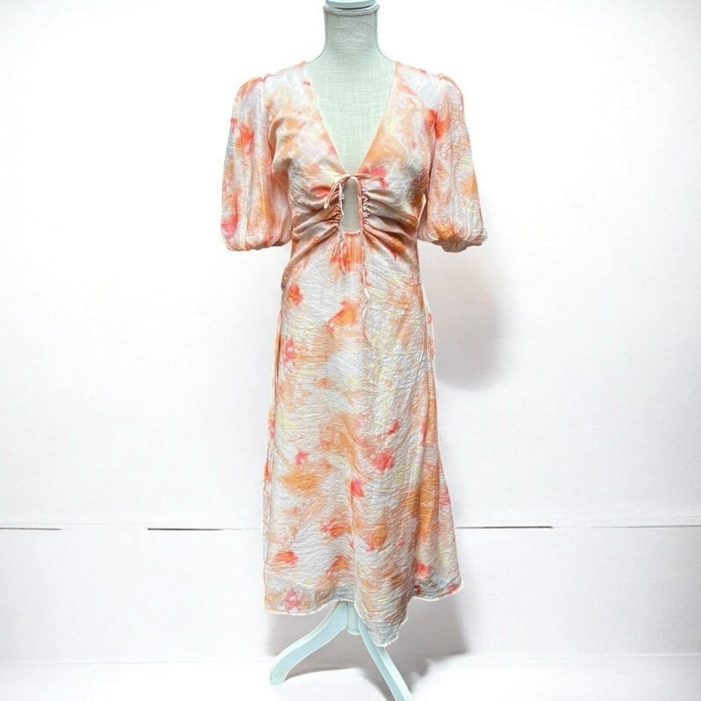 🌻NEW NWOT Bardot Farlow V-Neck Midi-Dress in Sunshine Size Small